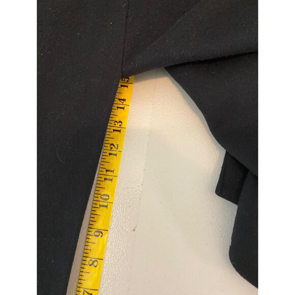 Joseph A. Banks Classic Black 100% Wool Long Mens Overcoat Outerwear 42R - Picture 11 of 11